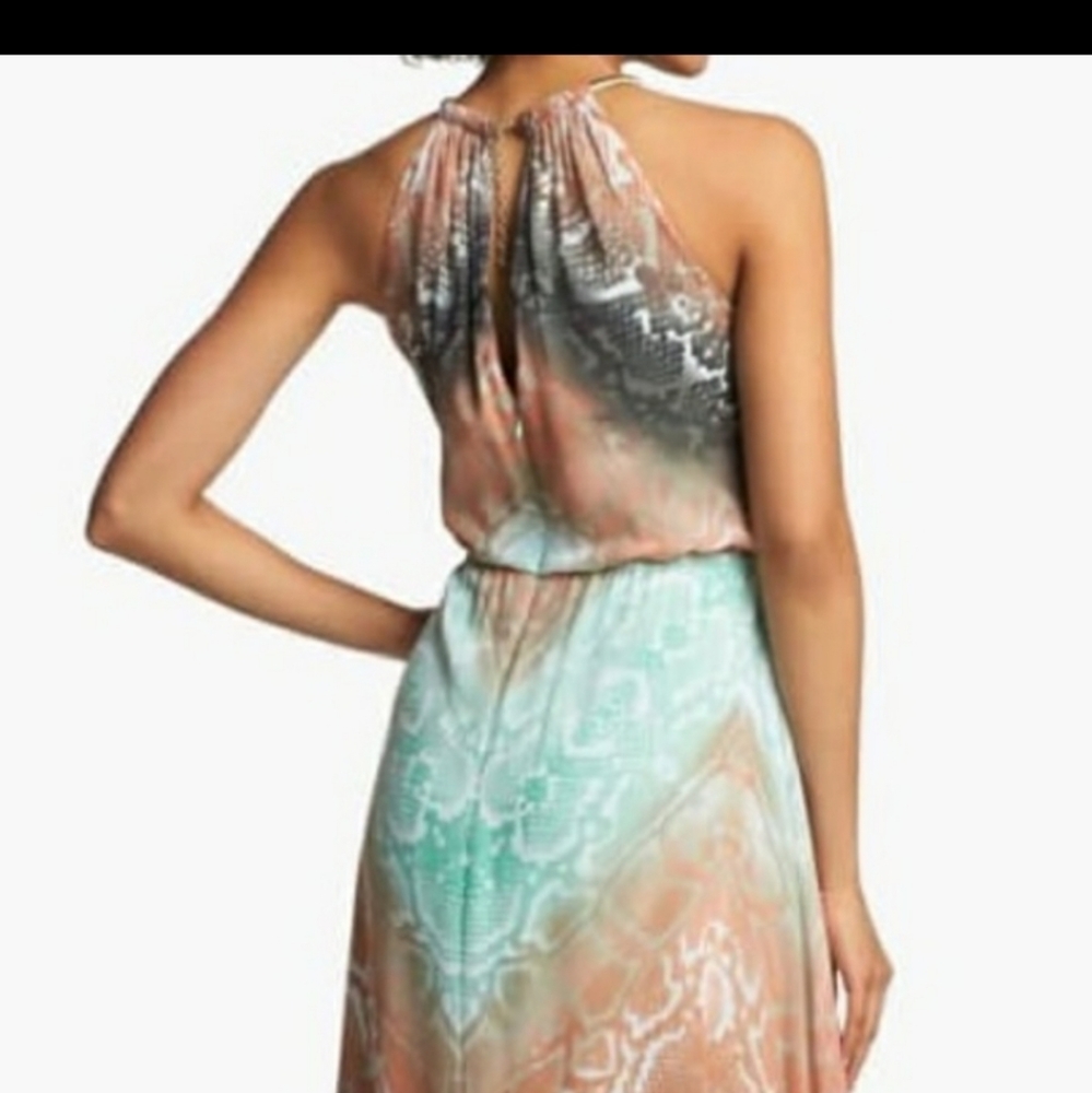 NWT Vince Camuto halter golden necklace dress